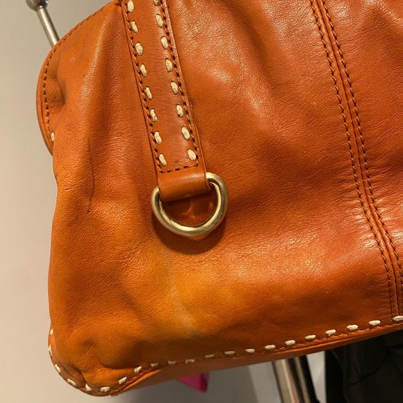 ANTONIO MELANI BURNT IRANGE LEATHER HAND BAG - Picture 3 of 7